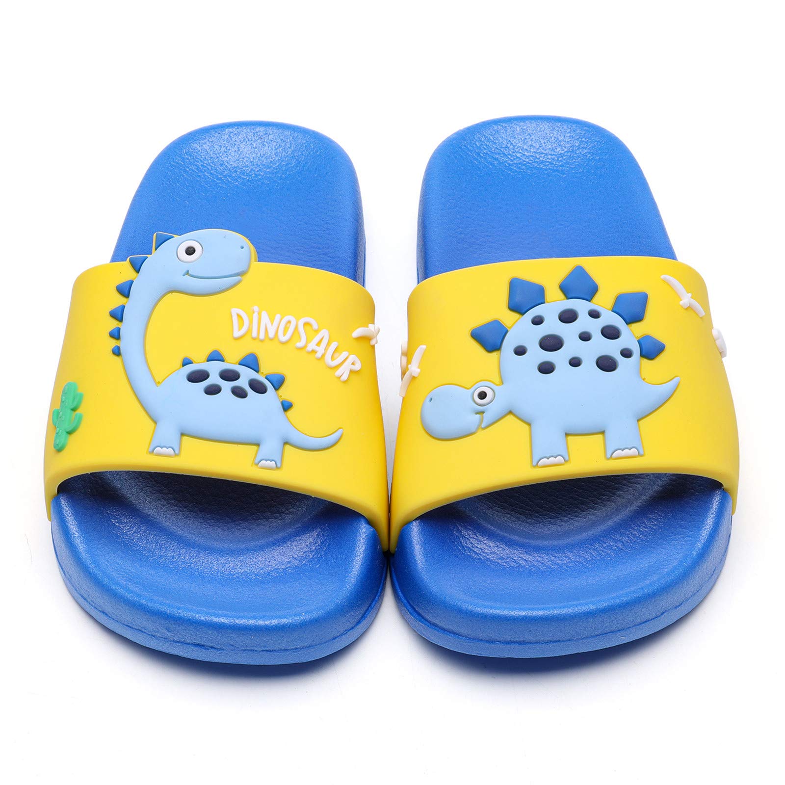 Photo 1 of MEMON Toddler Little Kids Dinosaur Beach/Pool/Shower Slides/Anti-Skid Home Bath Slippers/Cute Summer Outdoor Shoes for Girls and Boys(2013-blu-16)