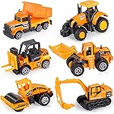 Oriate Construction 6PCS/Set diecast car, Including bulldozers, Forklift, Excavator & Other Educational Indoor & Outdoor Toy