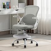 Kids Desk Chair,Ergonomic Study Chair with Adjustable Height,Swivel Mesh Desk Chair with Wheels,Home Office Chair for Children in Home Bedroom Grey