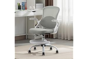 MINPINSER Kids Desk Chair,Ergonomic Study Chair with Adjustable Height,Swivel Mesh Desk Chair with Wheels,Home Office Chair for Children in Home Bedroom Grey