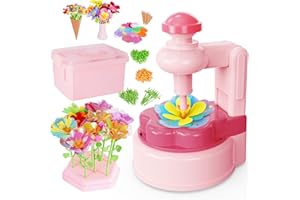 MISSOLO DIY-Crafts for Kids-Toys for Ages 4-13-Arts and Crafts for Kids-Develop Children's Critical Thinking Skills-Girls-Gifts-Fabric Flower Bouquets Toys-Perfect for Little Learners-Gifts(Reddish Pink)