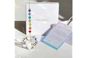 WOOWA Celebrating You! Friendship Gifts, BFF, Bestie Gifts. Best Friend Birthday Gifts. Unique 45 mm Crystal Heart Rainbow Ma