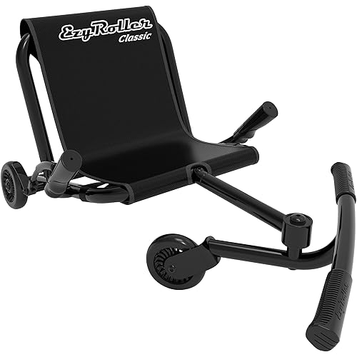 EzyRoller Classic Ride on Scooter for Kids Ages 4+ Black in