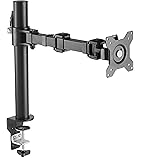AmazonBasics Single Monitor Stand – Height Adjustable Arm Mount, Steel