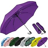 SIEPASA Windproof Travel Compact Umbrella-Automatic Umbrellas for Rain-Compact Folding Umbrella, Travel Umbrella Compact, Small Portable Windproof Umbrellas for Men Women Teenage. (Purple)