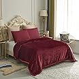 JYK Fleece Plush Blanket - 4.5 LB, 1 Ply Korean Mink, King 85" x 95" - Super Soft, Warm & Cozy, Burgundy