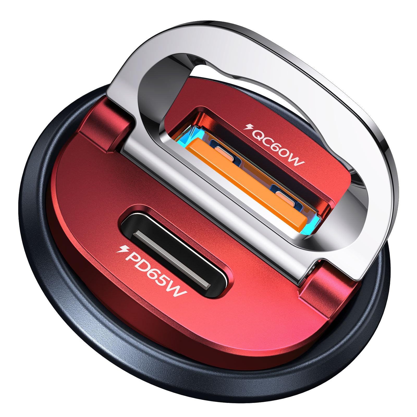 Photo 1 of ?Upgraded? 125W USB C Car Charger Super Fast Charging for iPhone 16, [PD65W & QC60W][All Metal] MRGLAS Cigarette Lighter Car Charger,Dual Port for iPhone 16 15 Pro iPad Samsung S25 S24 MacBook-Red