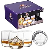 Crown Royal Whiskey Glass Set – Set of Four 10oz Rocks Glasses – Officially Licensed Barware for Bourbon, Scotch & Cocktails Compatible