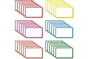 IMAGAME 36 Pack Magnetic Dry Erase Labels - Magnetic Blank Cards with Color Borders, Reusable Magnetic Name Tags - Dry Erase Labels for Home, Office, Classroom - 3 x 5 Inches