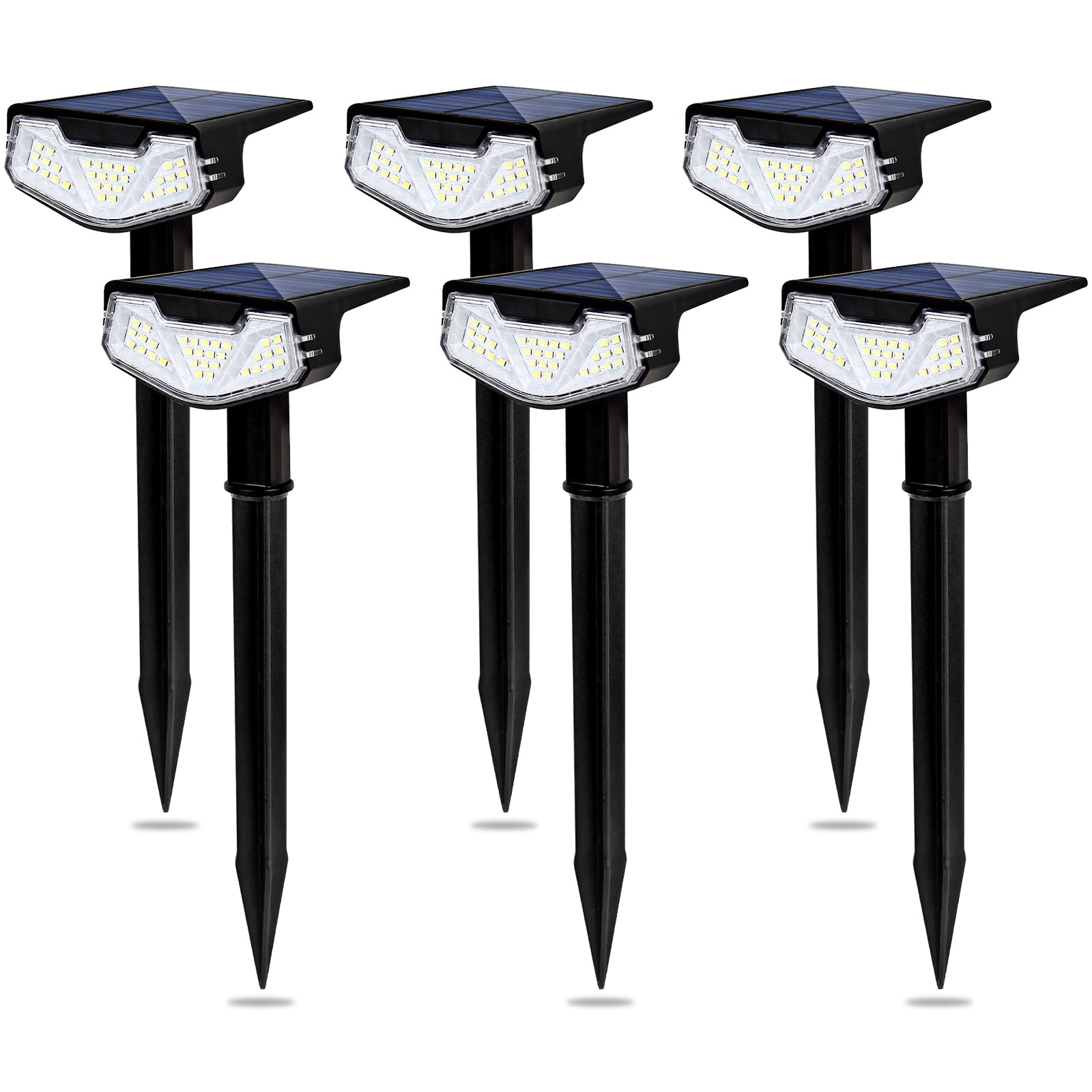 Photo 1 of **1 BROKE/ REST VERY USED** QQARORSUN Solar Lights Outdoor Waterproof Solar Garden Light for Outside Yard Landscape Lighting Pathway Spot Lights Spotlight Wall Light Auto On/Off, Pack of 6 (Cool White)