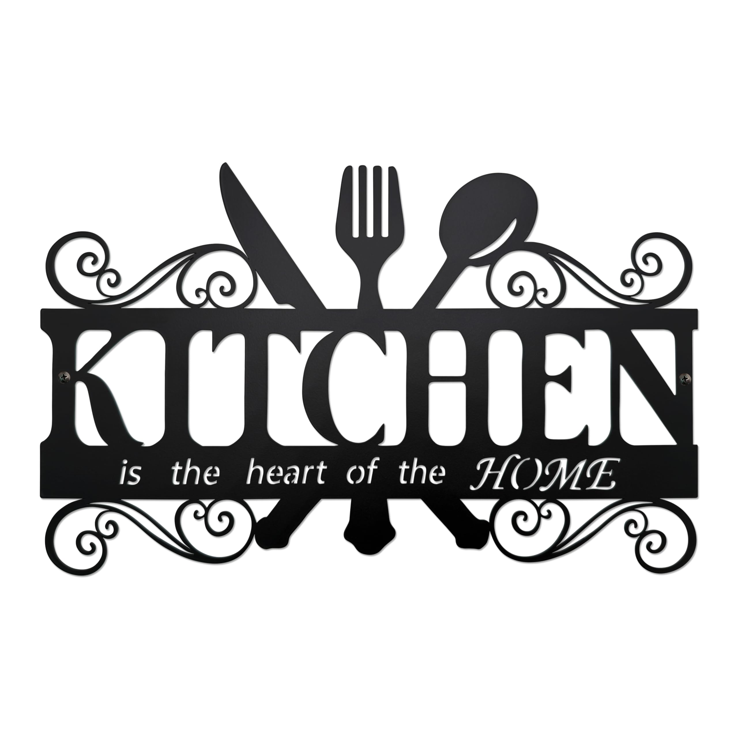 Photo 1 of BiaGift Metal Kitchen Wall Decor,Kitchen Signs Decoraions For Wall,Rustic Kitchen Decor Sign,Country Farmhouse Decoration for Kitchen or Dining Room,13.8x8.8 Inches (Black),BiaGift1126-2
