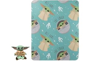 Star Wars The Mandalorian The Child Baby Yoda All Ears Character Pillow and Fleece Throw Blanket Set, 40" x 50"