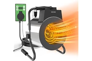 SEEYANG Greenhouse Heater with Thermostat, 1500W Outdoor Heater with Fast Heating, Overheat Protection, Grow Tent Heater for Greenhouse, Garden, Flower Room