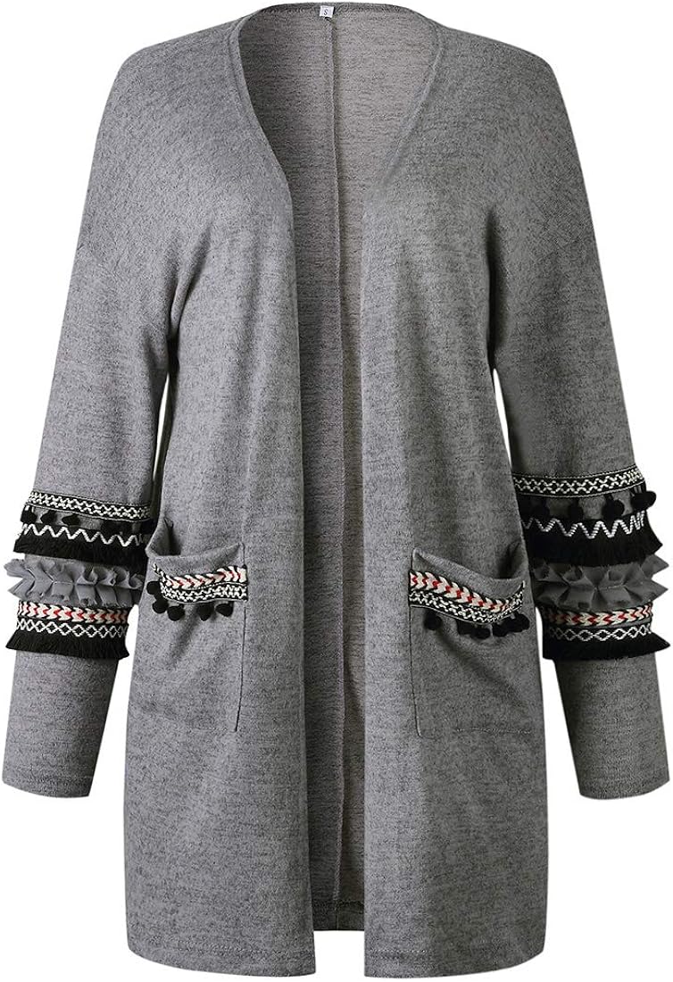 Women's Lightweight Waterfall Cardigan Long Sleeves Open Front Casual Thin Coverup Stylish