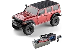 EAZYRC 1/18 Thunderstorm RTR Rock Crawler 4x4 Waterproof Off-Road Bushed RC Truck Remote Control Truck Rechargeable for Adults with Battery (Red)