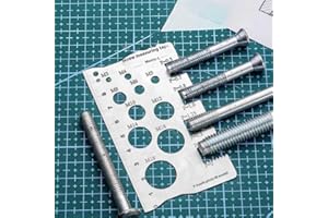 Stainless Steel Screw Bolt Nut Thread Measure Gauge Size Checker, Bolt Measuring Tool for Sorting Hardware, DIY Project, Metr