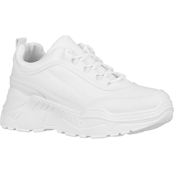 Baskets Buffalo London Classic Low - Cuir Blanc à Carreaux - Taille 43 EU (10 US) - Plateforme - Neuf Avec Boîte