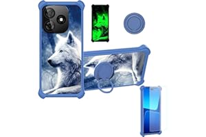 Aroepurt Case Compatible for Pinwheel Genesis 4 Phone Case Cover [with Tempered Glass Screen Protector][Hard PC + Soft Silico