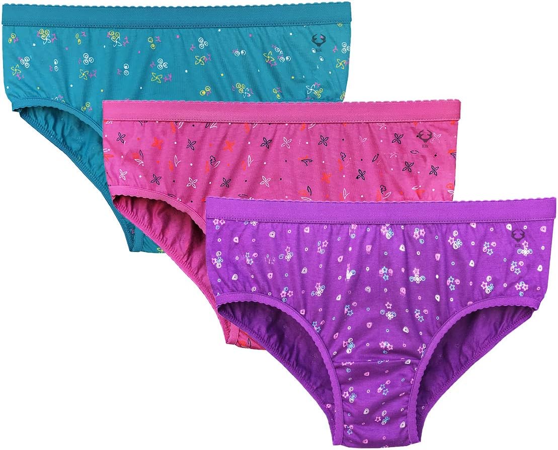 Cotton Women Printed Hipster Ladies Panties Brief Innerwear, Comfortable Soft Outer Elastic Underwear - Pack of 3