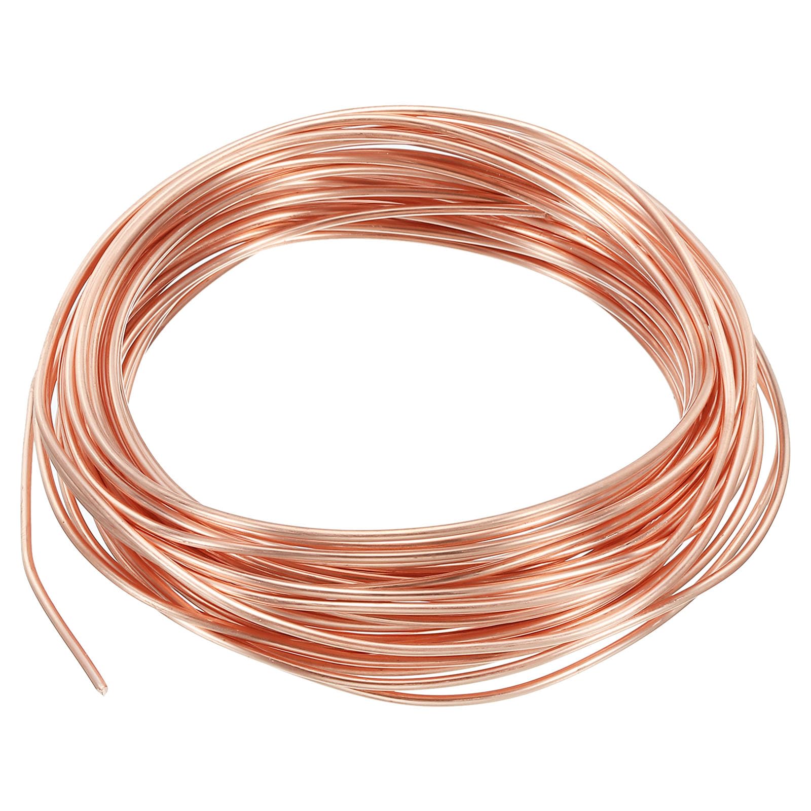 PATIKIL 32.8 Feet Solid Bare Copper Wire, 15 Gauge 99.9% Pure Copper Wire 1.8mm Soft Beading Wire Metal Plant Stem Ties for Jewelry Craft (10m)