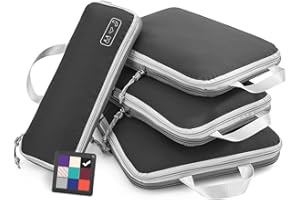 Compression Packing Cubes for Suitcases, OlarHike 4 Set/6 Set Travel Essentials, Lightweight Luggage Travel Organizer Bags, Expandable Travel Cubes for Carry-on Suitcases (Black)