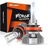 SEALIGHT H11 LED Fog Light Bulbs, 6000K Xenon White 4000lm H8 H9 H16 High Power Non-polarity Replacement Lamp For Cars, Truck