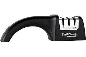 CHEF’SCHOICE Chef'sChoice AngleSelect Diamond Hone Professional Manual Knife Sharpener for Straight and Serrated Knives with Precise Angle Control Compact Footprint, 3-Stage, black