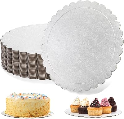 Tebery 30 Pack 10 Inch Silver Cake Boards 2 mm Thick Round Base