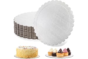 Tebery 15 Pack Cake Boards Round, 10 Inch Sturdy Cardboard Cake Plate, Grease Proof Cake Pizza Circles for Desserts, Cake Pla