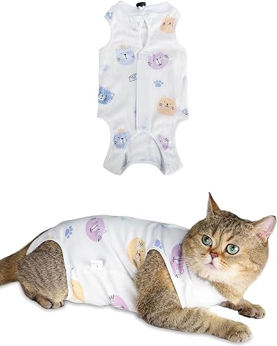 ANWA Cat Recovery Coverall Breathable Surgery Suit for Postoperative Care