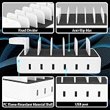 AICKXON 50W 6 Port Multi Device Charging Station Dock White Mixed Cables view 4