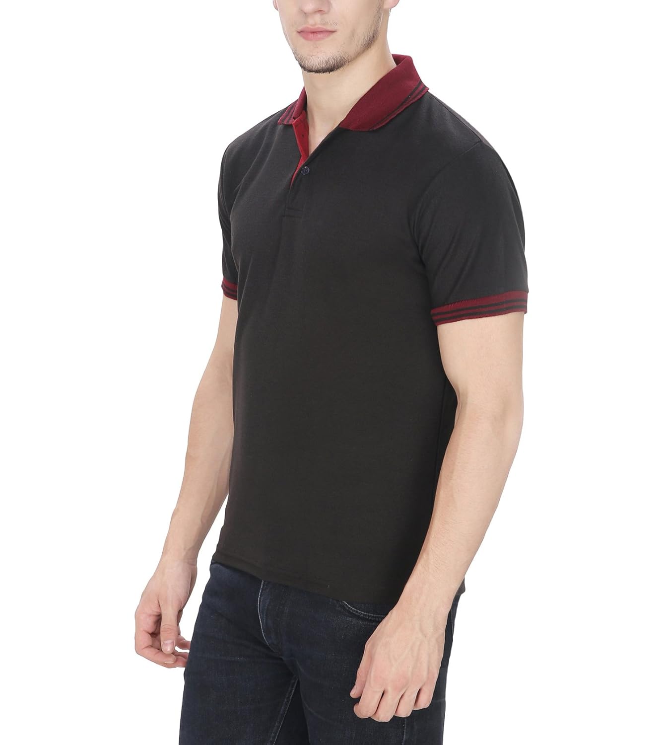 baremoda men's polo t shirt maroon black grey combo pack of 3