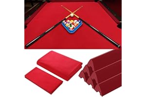Mixweer Billiard Cloth for 8 ft Pool Table Pre Cut Felt with 6 Cloth Strips and 6 Pool Table Rubber Bumpers for Bars, Clubs, Hotels Replacement