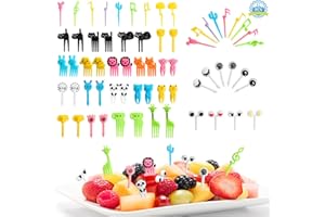82Pcs Animal Food Picks for Kids, Cute Mini Toothpicks Sticks Lunch Bento Forks Picks Mini Cute Cartoon Fruit Picks Forks for