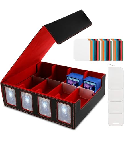 Sesmez 4-Row 3000+ Trading Card Storage Box for MTG, Card Deck Box