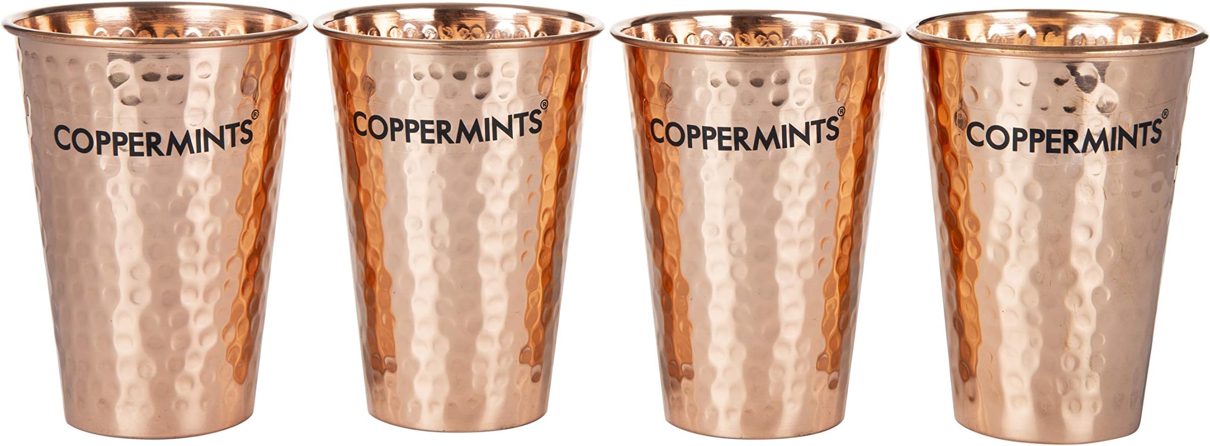 Coppermints Copper's Pure Copper Water Glass Hammered (550 ml)(4pcs)