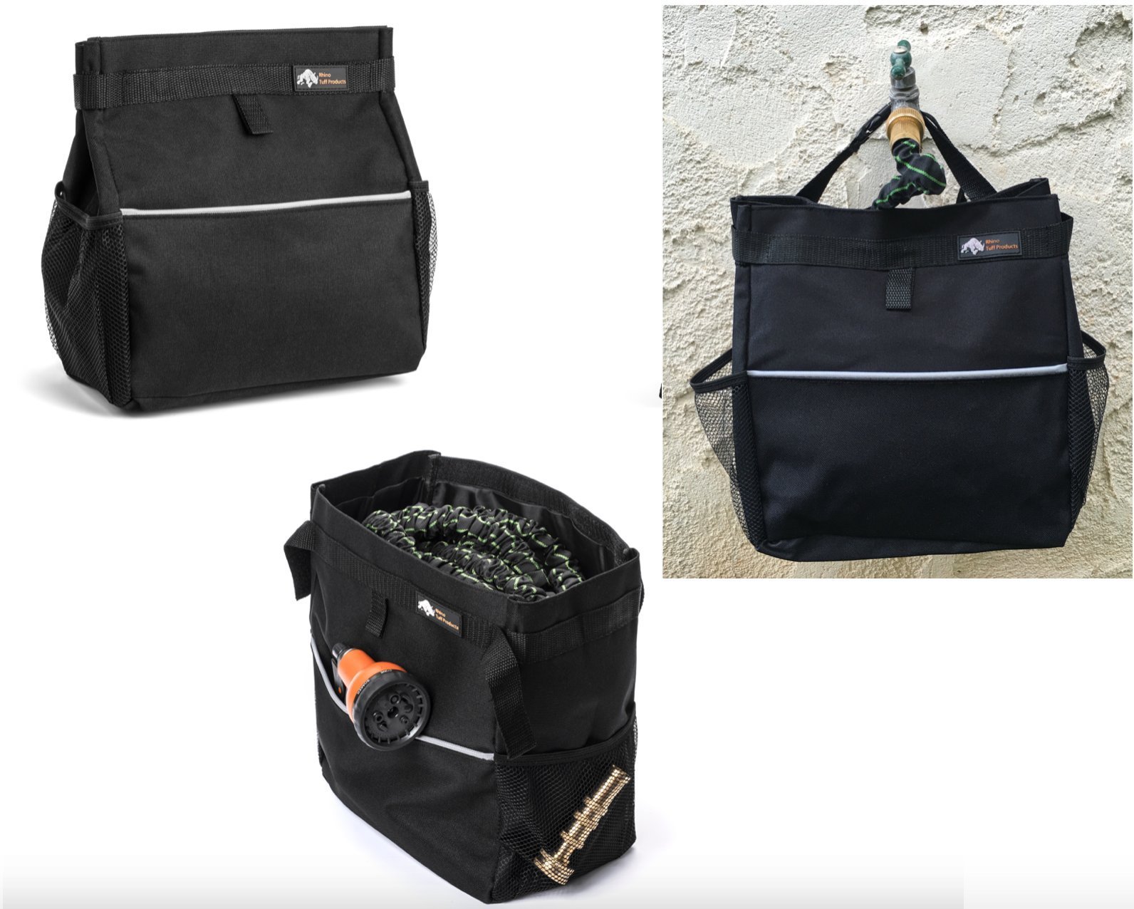 Rhino Tuff Products Flexible Expandable Garden Hose Storage Bag with