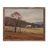 Autumn Landscape Painting Print, Vintage Art