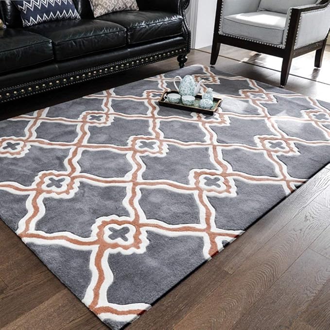 qazxsw Alfombra a Cuadros Gris Alfombra de cabecera de Dormitorio Sala