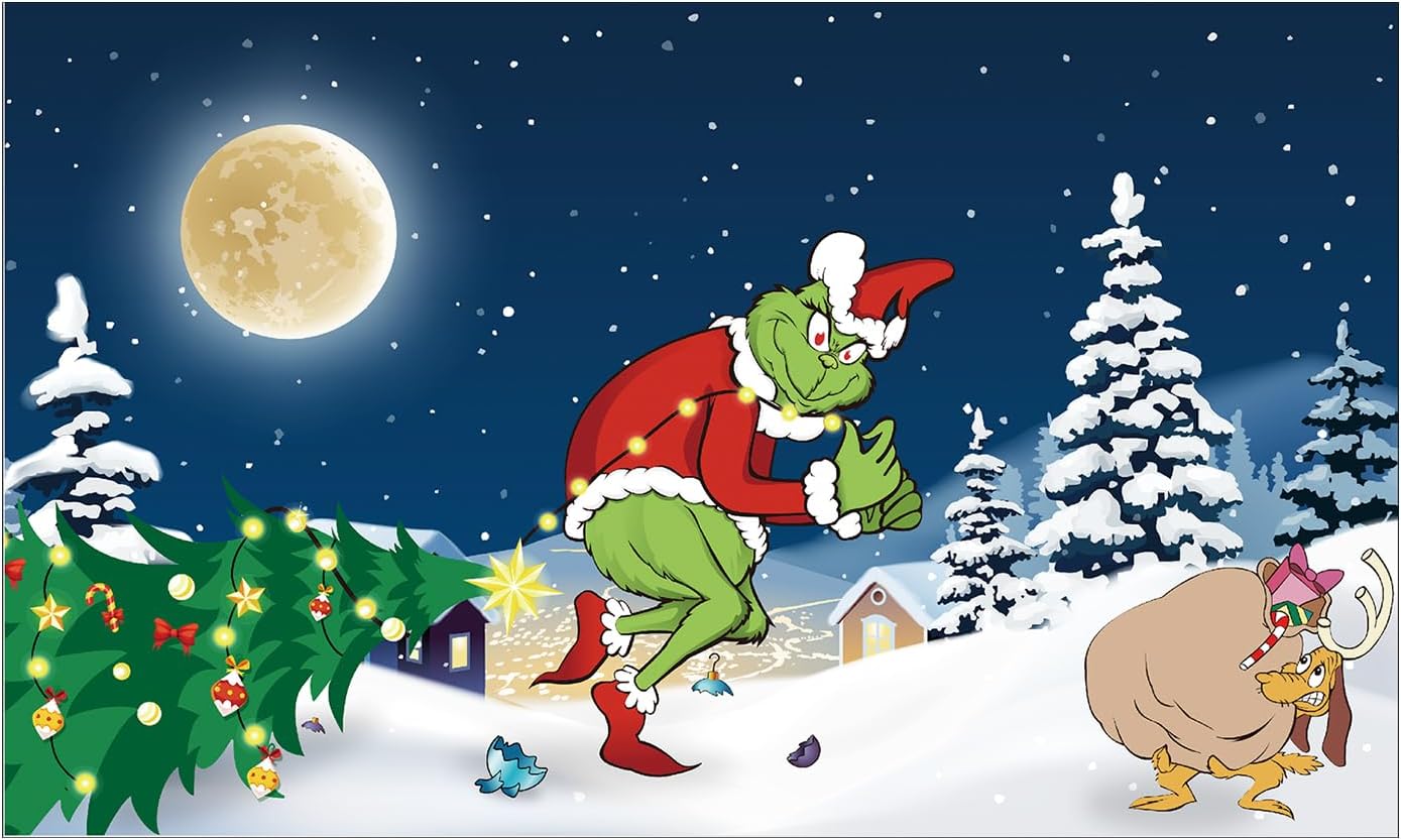 Garage Door Decorations - Christmas Decorations, 5×3 Ft Christmas Banner Backdrop, Indoor/Outdoor Christmas Decorations for Home Wall Porch, Christmas Party Birthday Decorations Favors Supplies, Blue