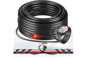 PBPHX 100FT Heat Tape for Water Pipes,Heating Cable for Pipe Freeze Protection,Water Pipe Insulation/Roof Snow De-Icing, Deicing Heating Cable,Self Regulating Temperature with Mounting Buckle,120V 8W/ft