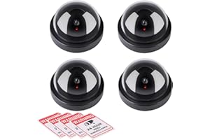FITNATE Fake Camera, Dummy Camera with LED Red Flashing Light with 4 Safety Warning Stickers and 8 Screws, Fake Security Dome