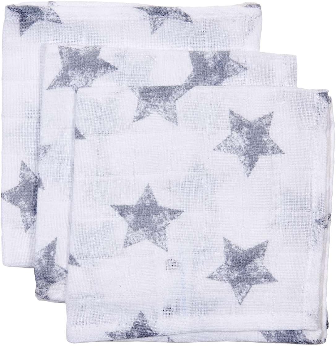 3 Pieces Robin Mouth Cloth Set, 30 x 30 cm, Grey