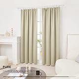Deconovo Beige Thermal Blackout Curtains 2 Panels 52 x 84 Inches Pencil Pleat view 4