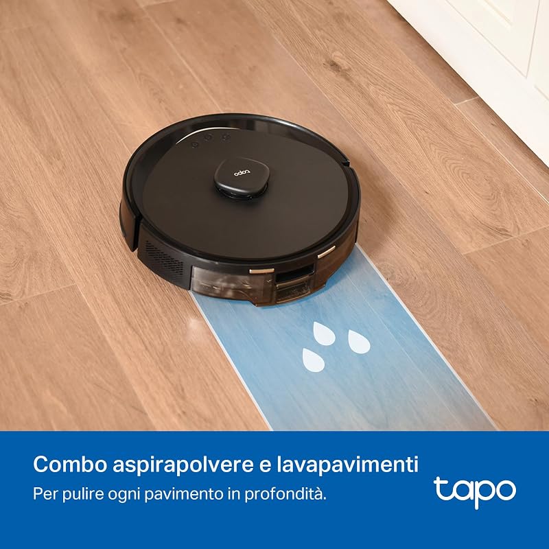RV30 Max Robot Aspirapolvere Lavapavimenti con Mappatura 5300Pa, Doppia Navigazione LiDAR +IMU, Zone No-Go e Muri Virtuali, Controllo APP&Alexa&Google, Arrampicarsi fino a 22mm
