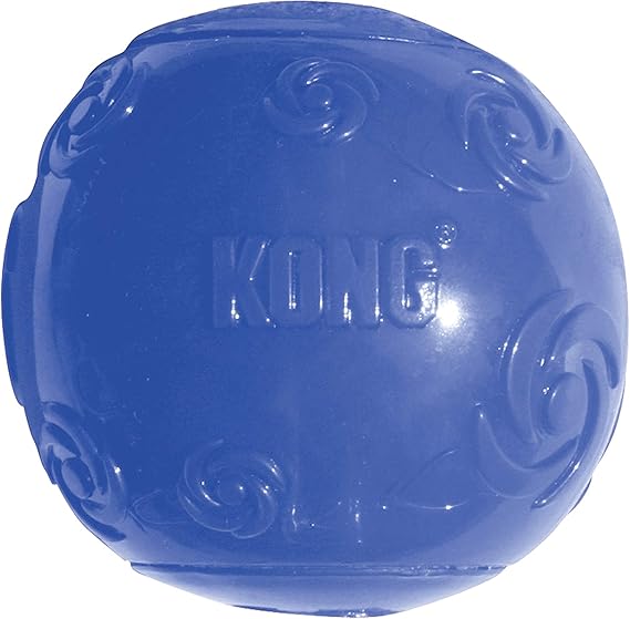 KONG Squeezz Ball Strong Squeaky Dog Toy, Bounces & Squeak even