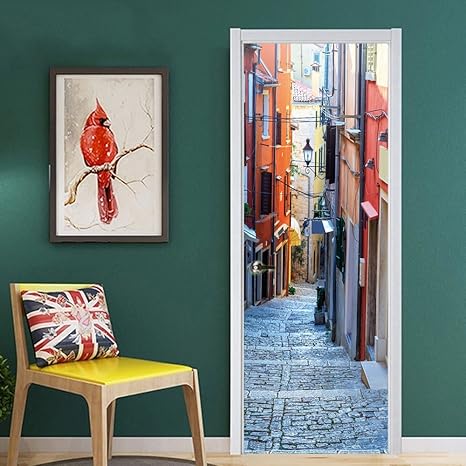 Amazon Jojobaba ウォールステッカー 3d 路地 ドア ドアステッカー おしゃれ シール 壁紙 壁飾り かわいい 部屋 子供部屋 トイレドア 38 5x0x2pcs ウォールステッカー オンライン通販