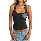 EasyGala Womens Padded Racerback Tank Tops Double Lined Built in Bra Cami Tops Basic Fitted Shirts Summer Going Out Tops
