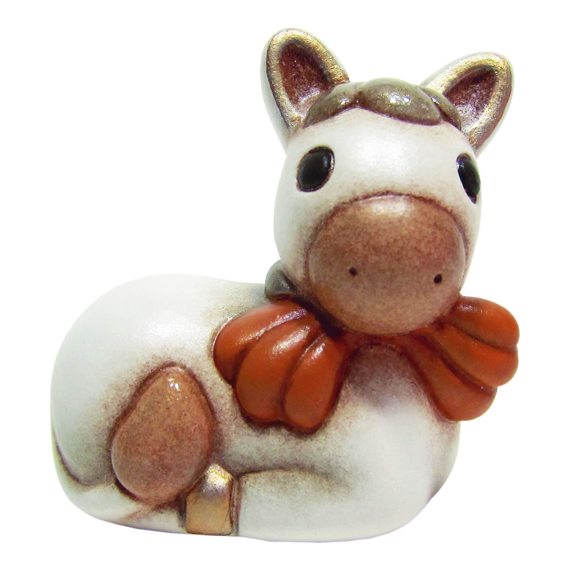 THUN Family Nativity Figure Donkey, Ceramic, Multi-Colour, 5.5 x 4 x 6.5 cm