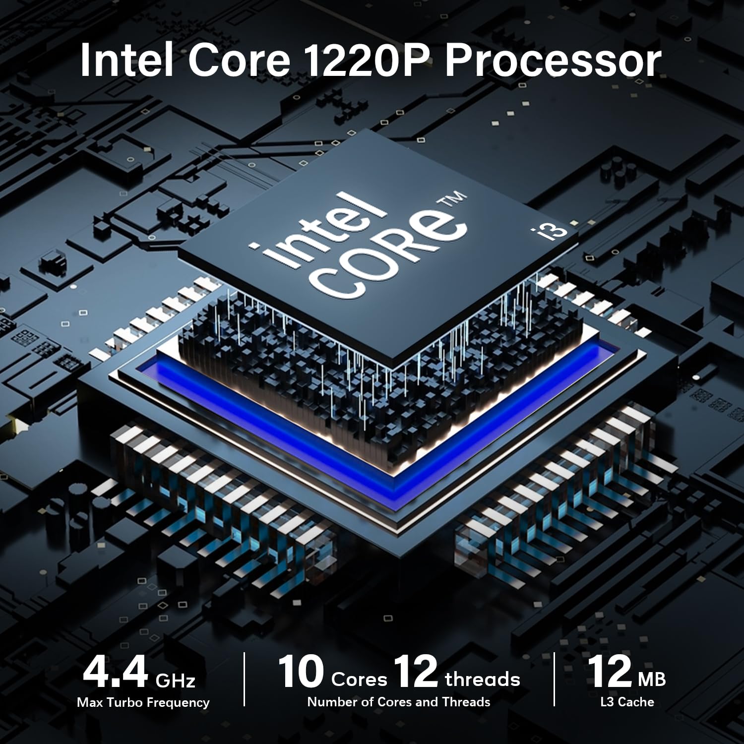 Beelink EQI12 Mini PC,Intel 12th Gen I3-1220P(10C/12T,up to 4.4GHz), Mini Computers with 24GB LPDDR5 RAM 500G M.2 2280 SSD, Dual Screen Display/WiFi 6/BT5.2/Dual LAN